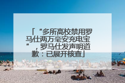 “多所高校禁用罗马仕两万毫安充电宝”，罗马仕发声明道歉：已展开核查